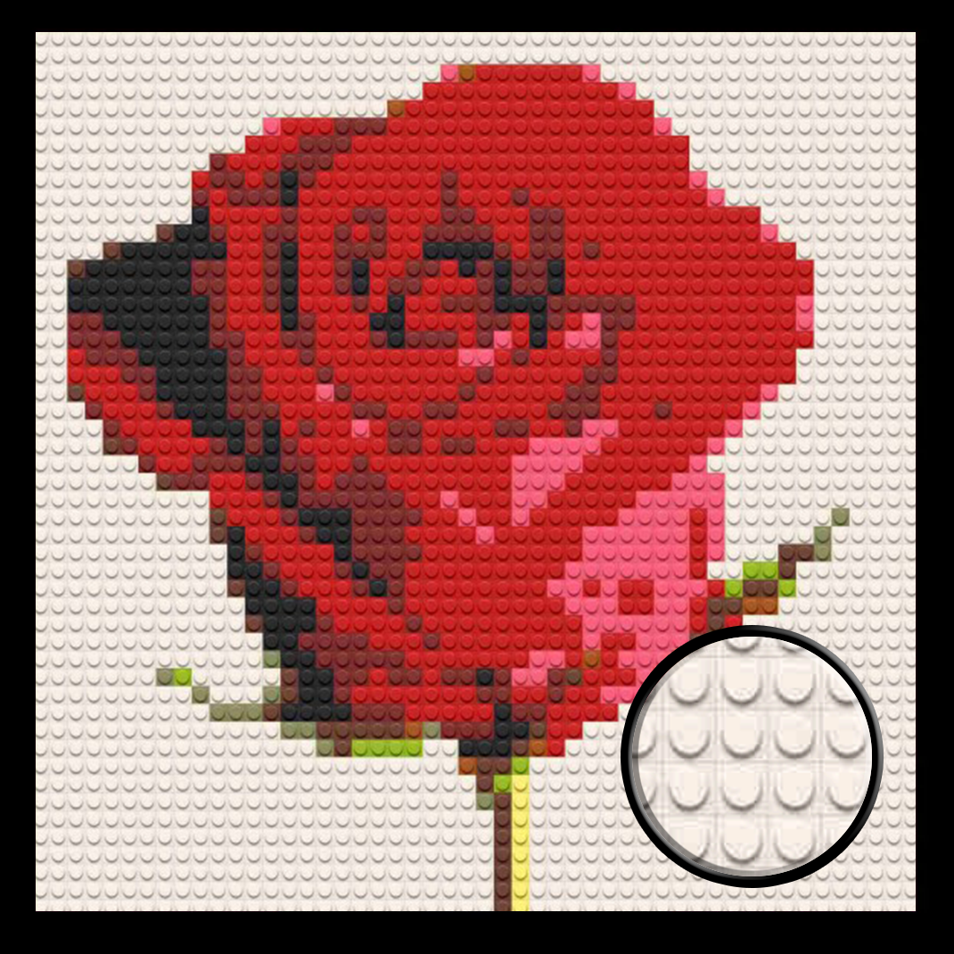 Rose Home decoration Bricked Mosaic Portrait 16x16"