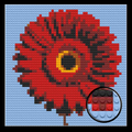 Red-Daisy-Flower-Home-Decoration-Bricked-Mosaic-Portrait-16x16