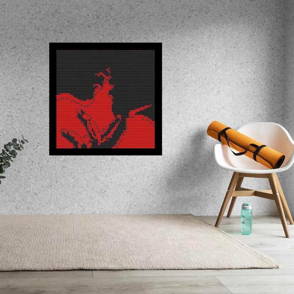 Red Kiss  Home Decor Bricked Mosaic Portrait 20x20 - Memobrick