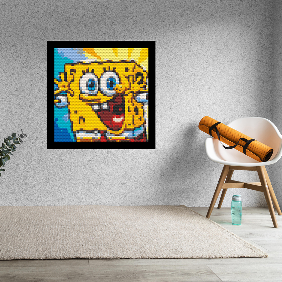 Spongebob  Home Decor Bricked Mosaic Portrait 20x20