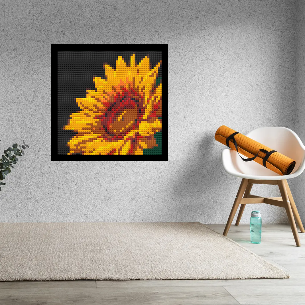 Sunflower Home decoration Bricked Mosaic Portrait 16x16"