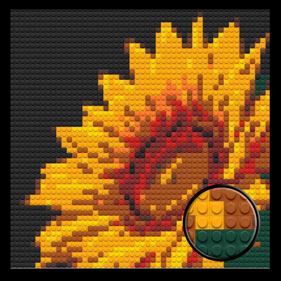Sunflower Home decoration Bricked Mosaic Portrait 16x16"