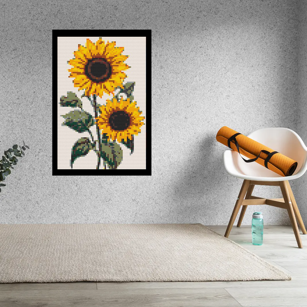 Sunflower Bricked Mosaic Home Decor 20x30"