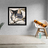 Sleeping Cat Home Decor Bricked Mosaic Portrait 20x20 — photo 2