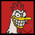 Smiling-Rooster-Home-Decoration-Bricked-Mosaic-Portrait-16x16