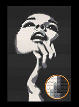 Woman Art Piece Home Wall Decor Bricked Mosaic Portrait 20x30" — photo 1