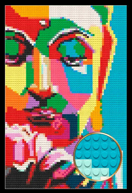 Buddha Pop Art Brick Mosaic Art Kit - 20x30 in DIY Wall Decor