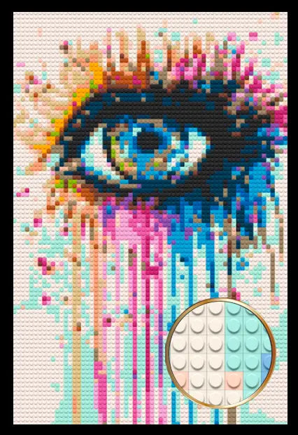 Watercolor Eye Brick Mosaic Art Kit - 20x30 in DIY Wall Decor