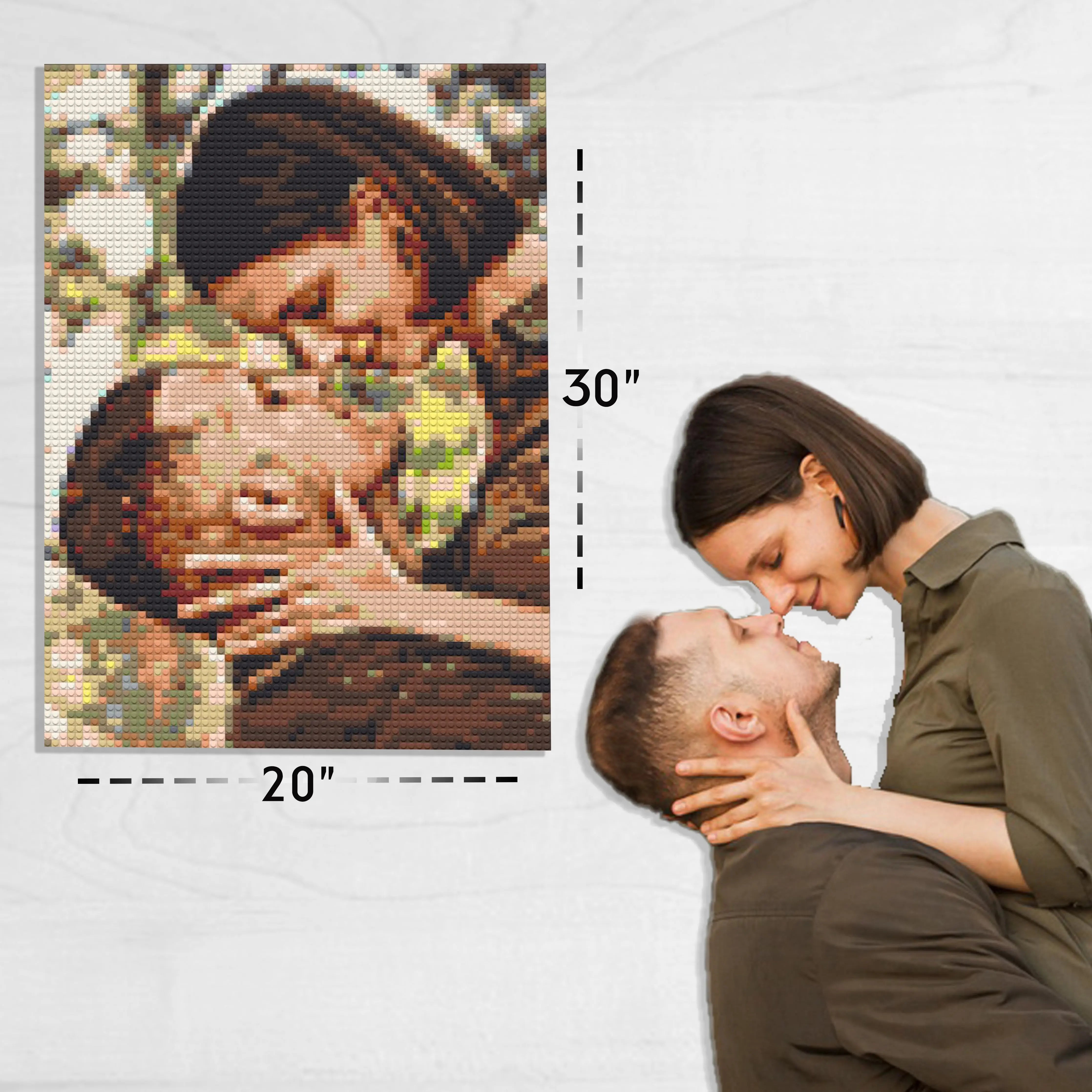  Personalized Portrait in Portrait Mosaic Couple