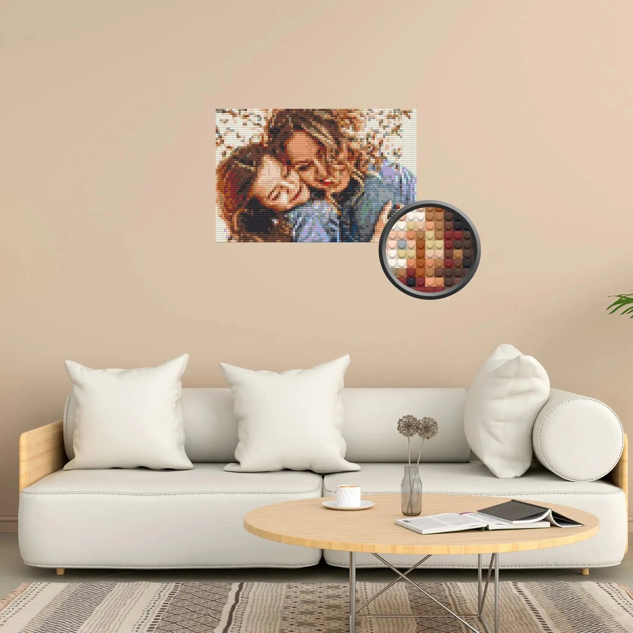 Custom Bricked Mosaic Portrait 30x20" - Memobrick
