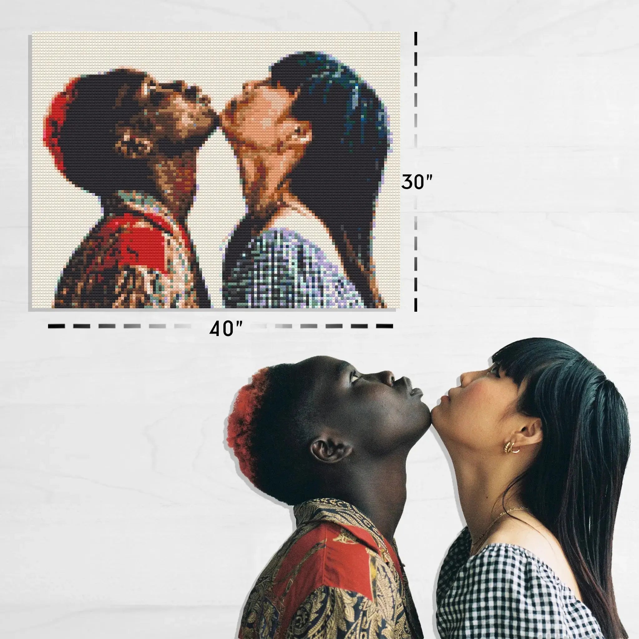 Custom Bricked Mosaic Portrait 40x30" - Memobrick