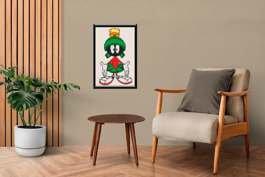 Marvin the Martian Art Piece Home Wall Decor Bricked Mosaic Portrait 20x30
