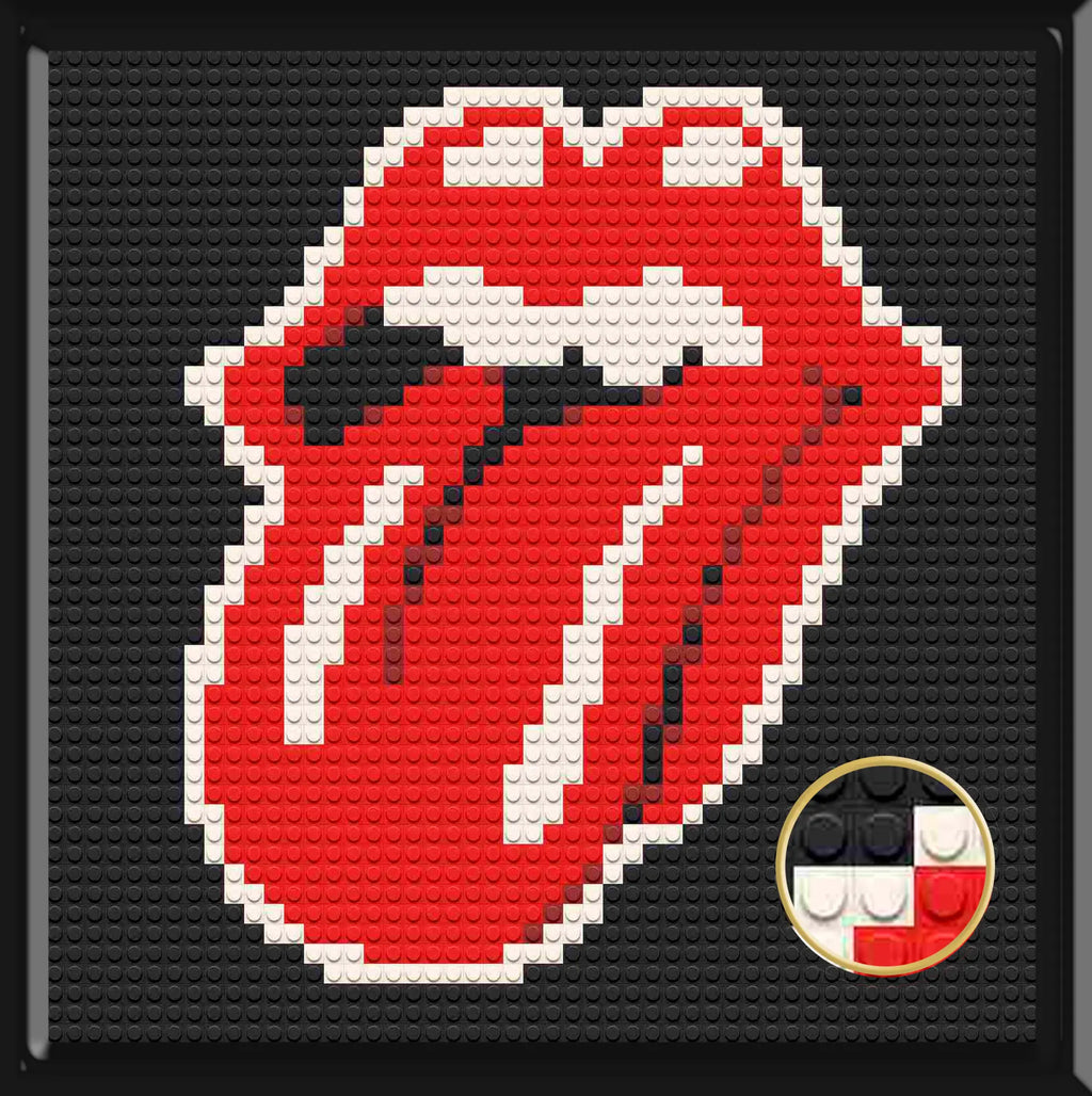 Rock n' roll rolling Home Decor Bricked Mosaic Portrait 16x16" Memobrick