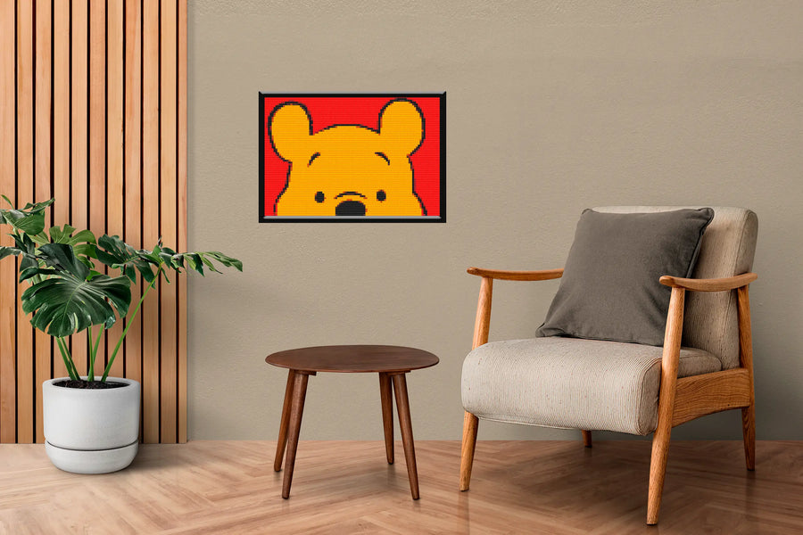 Winnieh pooh Art Piece Home Wall Decor Bricked Mosaic Portrait 20x30